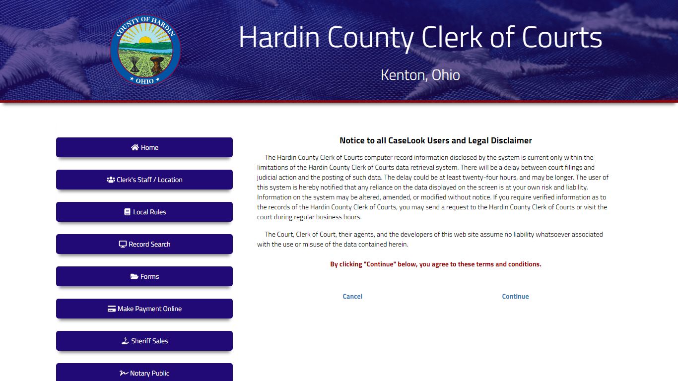 Hardin County Clerk of Courts - Record Search